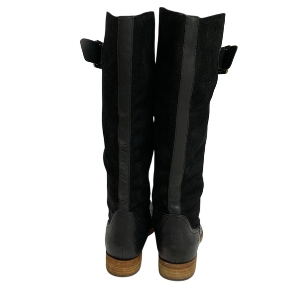 Kork Ease Black Suede Leather Knee High Riding Boots Buckle Zip Women's Sz 6.5M - Picture 6 of 16